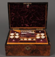 Lot 1237 - A late 19th Century burr walnut sewing box,...