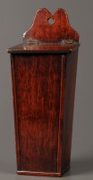 Lot 1240 - A Georgian walnut candle box with hinged lid...