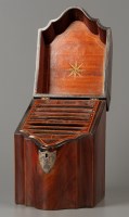 Lot 1248 - A George III mahogany knife box, the hinged...