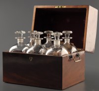 Lot 1249 - A 19th Century mahogany decanter box with...