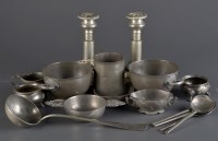 Lot 1268A - A collection of 18th and 19th Century pewter,...