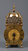 Lot 1294 - A brass hook and spike lantern clock, the...