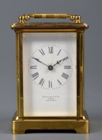 Lot 1298 - Benetfink & Co: a brass carriage clock, with...