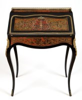 Lot 1328 - A French red boulle and ebonised bureau de...