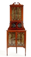 Lot 1331 - An Edwardian inlaid mahogany standing corner...