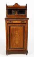 Lot 1333 - An Edwardian inlaid rosewood pedestal cabinet...