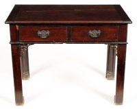 Lot 1339 - † A Georgian mahogany drawing table, now...