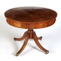 Lot 1355 - † A George III style mahogany drum table...