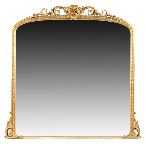 Lot 1364 - † A Victorian gilt frame overmantel mirror...