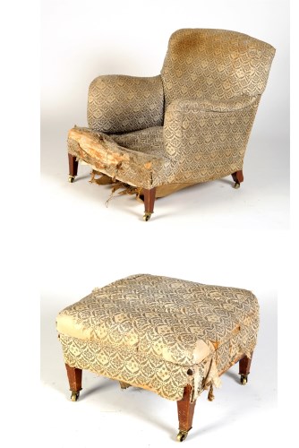 Lot 1366 - † An Edwardian stuff-over easy chair, by...