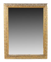 Lot 1376 - † A large rectangular wall mirror with gilt...