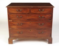 Lot 1398 - † A late Georgian mahogany chest of two short...