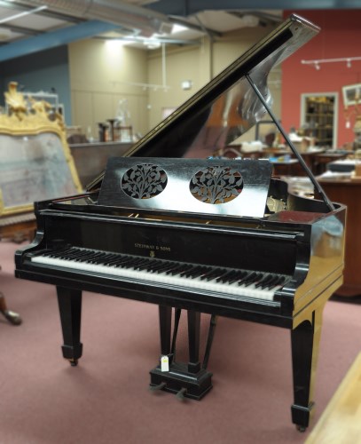 Lot 1399 - † A boudoir grand piano by Steinway & Sons,...