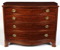 Lot 1426 - A George III mahogany serpentine front chest...