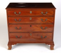 Lot 1436 - A late Georgian mahogany pedestal desk, with...