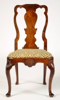 Lot 1454 - An early 18th Century walnut dining chair, the...