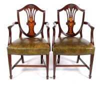 Lot 1463 - A pair of Edwardian inlaid mahogany...