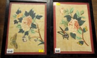 Lot 1548 - A pair of Chinese silk paintings, each...