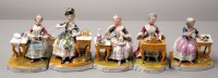 Lot 1552 - A set of five late Continental porcelain...