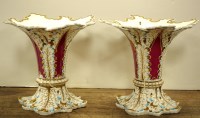 Lot 1557 - A pair of 19th Century porcelain vases, hand...