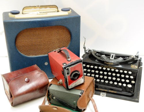 Lot 1567 - A Pye radio; two boxed Brownie cameras; and an...