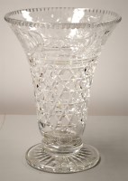 Lot 1571 - A fine cut glass trumpet-shaped vase, with...