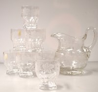 Lot 1591 - A set of nine glass tumblers with engraved...