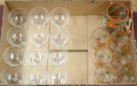 Lot 1631 - A 20th Century painted glass lemonade set,...