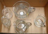 Lot 1659 - Five cut glass water jugs of various designs...