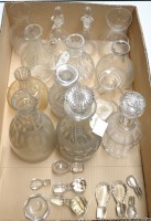 Lot 1663 - A quantity of cut glass decanters; vinegar...