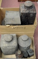 Lot 1668 - A quantity of metal caddies and tins, in two...