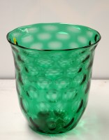 Lot 1674 - A green bubble glass vase with slightly flared...