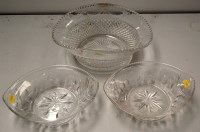 Lot 1678 - A pair of cut glass strawberry dishes, of oval...