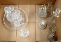 Lot 1681 - A cut glass liqueur set, to include: decanter...