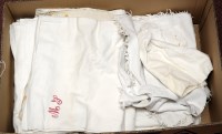 Lot 1693 - A quantity of linen, some with initials.