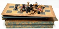 Lot 1719 - A turned wooden chess set; a part chess set; a...