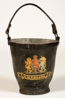 Lot 1729 - A 19th Century leather fire bucket, with metal...