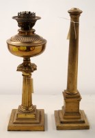 Lot 1737 - A gilt metal table lamp (missing fitting),...