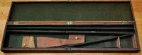 Lot 1744 - A stained oak gun case, with fitted and lined...