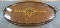 Lot 1774 - An Edwardian mahogany two-handled tray, with...