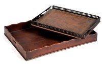 Lot 1789 - A 19th Century mahogany butler's tray, (top...