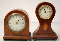 Lot 1819 - An Edwardian inlaid mahogany timepiece, with...