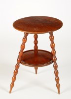 Lot 1832 - A two-tier occasional table on bobbin legs; a...