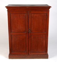 Lot 1846 - A stained wood cupboard enclosed by a pair of...