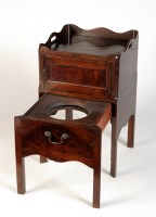 Lot 1848 - A George III mahogany tray-top commode, the...