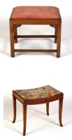 Lot 1850 - A stained wood Georgian style stool with...