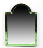 Lot 1851 - A glass easel mirror with arch frame bordered...