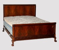 Lot 1855 - A mahogany double bed with box base and...