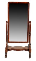 Lot 1861 - A Victorian mahogany cheval mirror with swing...