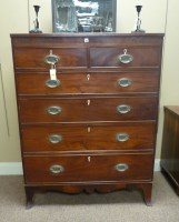 Lot 1862 - A Georgian mahogany chest of two short and...